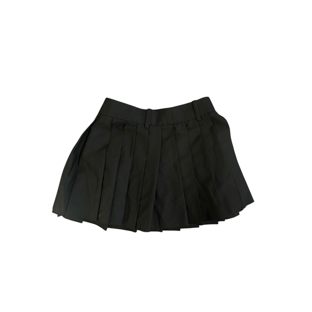 Babaton Aritzia Black Pleated Mini Skirt Size 2 Knife Pleat Belt Loops Solid - Picture 2 of 6